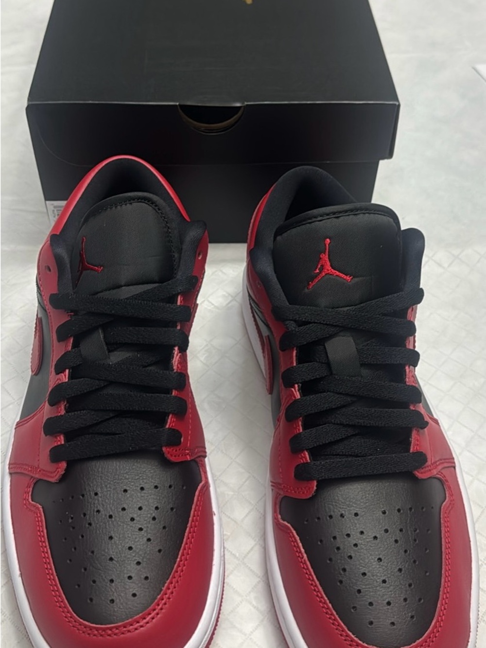 Nike Air Jordan 1 Low Top Sneakers - Black and Red